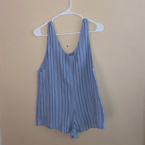 blue romper overalls y2k summer fashion mini dress bottoms cute sleeveless top - Picture 5 of 9
